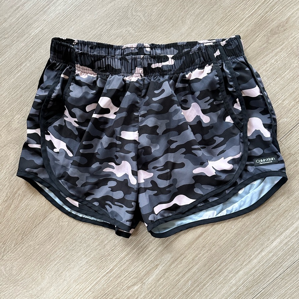 Calvin Klein Camo Athletic Shorts - Black and Pink